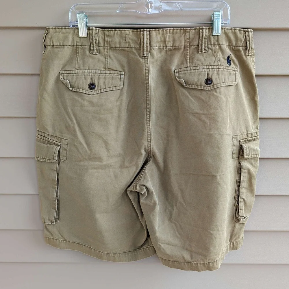Polo Ralph Lauren Cargo Shorts Mens 36 Tan Khaki Relaxed Fit Cotton Utility